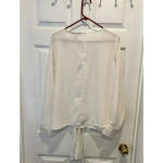 Forever 21 Contemporary Women’s XL Cream Blouse Faux Wrap Holiday‎ Winter White Photo 5