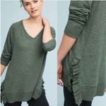 Anthropologie Like New  Postmark Gia Split Ruffle Hem V-Neck Sweater Photo 1