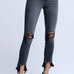 L'Agence L’Agence Womens High Line Vintage Gray Distressed Cropped Raw Hem Slim Leg Jeans Photo 0