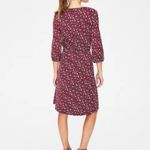 Boden Talia Jersey Maroon Floral Long Sleeve Dress size 8R Red Photo 2