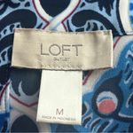 Loft  Shift Dress Boat Neck Long Sleeves Blue Multi Print Women’s Size Medium Photo 8