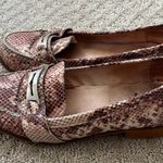 Kurt Geiger Loafers Snake Skin Print Silver Buckle Size 37 (6.5) Good Condition Photo 2