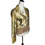 Sandy Starkman Silk Brocade Beaded Ruffle Lace Jacket M | Fairycore Regencycore Gold Size M Photo 1