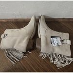 ZARA y2k style NWT  Cowboy Ankle Boots‎ with Fringe 6.5 100% Leather Boho Sweet Photo 2