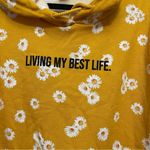 Rue 21  Women's Junior Yellow Floral Hoodie “Living My Best Life” Photo 1