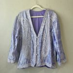 Bohemian Coverup Cardigan Purple Brocade Paisley Embroidered India Beach Handmad Size M Photo 5