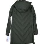BCBGeneration Womens S Mixed Media Hooded Quilted Jacket in Loden NEW Photo 2