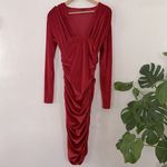 SheIn red Velvet dress EUC Photo 2
