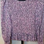 Rebecca Taylor  Long Sleeve Ruched Mirage Blouse Smocked Silk Blend‎ Size 6 Photo 2