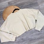 We Wore What Revolve‎  cropped crewneck sweatshirt khaki Photo 7