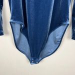 Old Navy  Bodysuit Womens XXL Blue Velvet Square‎ Neck Long Sleeve Stretch Dressy Photo 3