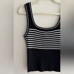 H&M Divided by  Striped Ribbed Tank Top, Black/White, Size Large Photo 3
