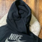 Nike Tech Funnel Neck Hooded Sweatshirt Silver Printed Logo Womens Small Photo 2
