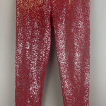 Sweaty Betty NWT  Disco Metallic Leggings, Red Terrazzo‎ Foil Print 7/8 lenght Photo 0
