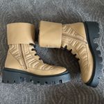 Gucci  Frances GG Combat Boots Lug Sole Matelasse Quilted Leather Tan Size EU 37 Photo 10