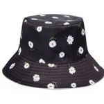 Alice + Olivia NWT  Reversible Bucket Hat in Black Daisy Print / White Photo 5