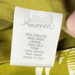Jason Wu linen blend Silk trim Palm Print Halter Dress Green Size 10 no belt Photo 6