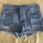 Madewell  Size 25 Relaxed Fit Denim Shorts Button Fly High Waisted Light Wash Photo 0