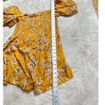 Flynn Skye Justine Romper Women's Medium Orange Floral Puff Sleeve Smocked RTR Photo 8