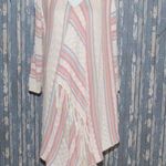 Crystal Kobe Size L Boho Waterfall Open Front Sweater Cardigan Pastels Lace Back Tan Size L Photo 1