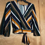 Fashion Magazine Deep V- neck cropped wrapped blouse  Photo 1