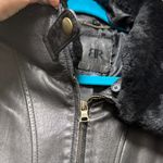 Banana Republic Black Leather Jacket with Faux Fur Collar Photo 3