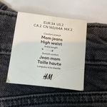 H&M 16 NWT Mom Jeans High Waist Ankle Comfort Stretch wide leg 2 Goth Black Photo 7