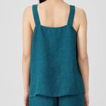 Eileen Fisher Washed Organic Linen Delave Sleeveless Crop Tank Top Coriander S Photo 1