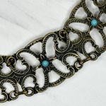 Y2K Chunky Blue Studded Flower Gold Chain Belt β¨ Photo 4