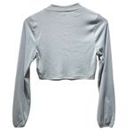 superdown  Lena SET Cropped Top Skirt Ribbed Long Sleeve Blue Womens Size XXS Photo 4