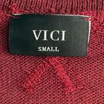 VICI Burgundy Capitol Reef V-Neck Sweatshirt Top S Photo 9