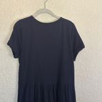 J. Jill Navy Blue M Lace Trimmed Tunic Dress Knee Length Short Sleeve Pockets Size M Photo 9