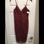 Bardot  Gia embroidery bodycon dress in Bordeaux Photo 3
