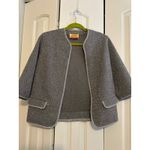 Vintage Gimbels Jacket Made in Belgium Gray Silver Metallic Textured Size M Photo 6
