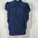 CeCe  Blue Lace Top Blouse Size Small NWT Photo 1