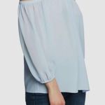 1. State  Women's Dusty Blue Halter Off-The-Shoulder Chiffon Blouse - Small - NWT Photo 4