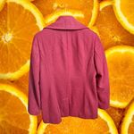 Calvin Klein Burgundy Wool Blend Peacoat Classic Button Front Winter Coat Size 4 Photo 7