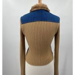 No Boundaries Y2K  Denim Ribbed Knit Jacket Button Down Faux Fur Collar XS-Small Photo 4