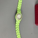 Vivani Bright Green with Silver Rhinestone Face Link Watch Photo 5