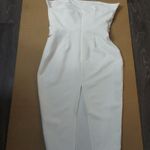 Boohoo Bandeau Woven Belted Midi Ivory Sheath Dress 6 Party Coquette Girl NEW Photo 3