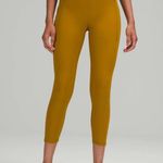 Lululemon Power Thru High Rise Leggings Sz 8 Gold Spice Side Pockets Photo 1