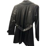 Marvin Richards J. Percy For Genuine Black Leather Coat Double Breasted Small Photo 1