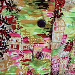 Vintage Bright City Scape Blazer 14 Petite Green Size 14P Photo 2