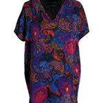Diane Freis Vintage 80s‎ Blouse Colorful Floral Abstract Tunic Top Size M Artsy Green Size M Photo 0