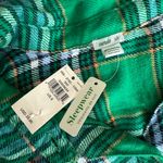Aerie  Flannel Plaid‎ Top Women's Size S Green/Blue Button Down Front Pocket NWT Photo 3