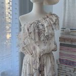 Zimmermann Zimmerman Beige Floral 100% Silk One Shoulder Ruffled Playsuit Women’s 3 US 10 Photo 0