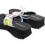 Handmade: new SOTM ❤︎︎ Striped Heart Crystal Embellished Platform Sandals ❤︎︎ 7M Black Size 7 Photo 5