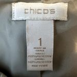 Chico's  Bomber Jacket Full Zip Elastic Hem Pockets Round Neck Tan 1 Medium Photo 1