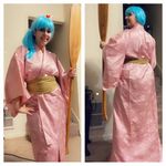 NWT 60s pink silk kimono dress Size M Photo 2