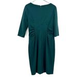 Adrianna Papell Sz 12 Dress Teal Ruched Ruffle Layers Short Sleeve Sheath Formal Photo 1